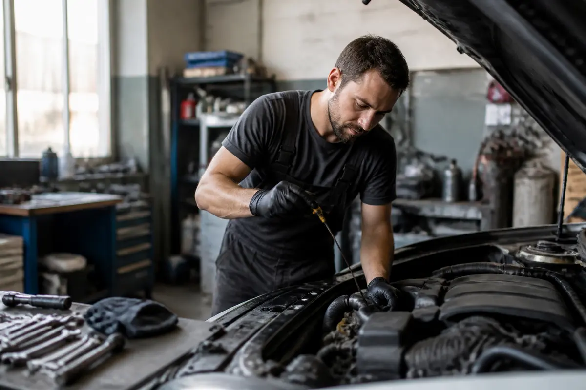 Contrôle du niveau d’huile avant une vidange moteur